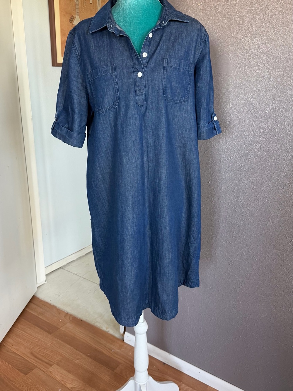 Karen Scott Indigo Chambray Tunic